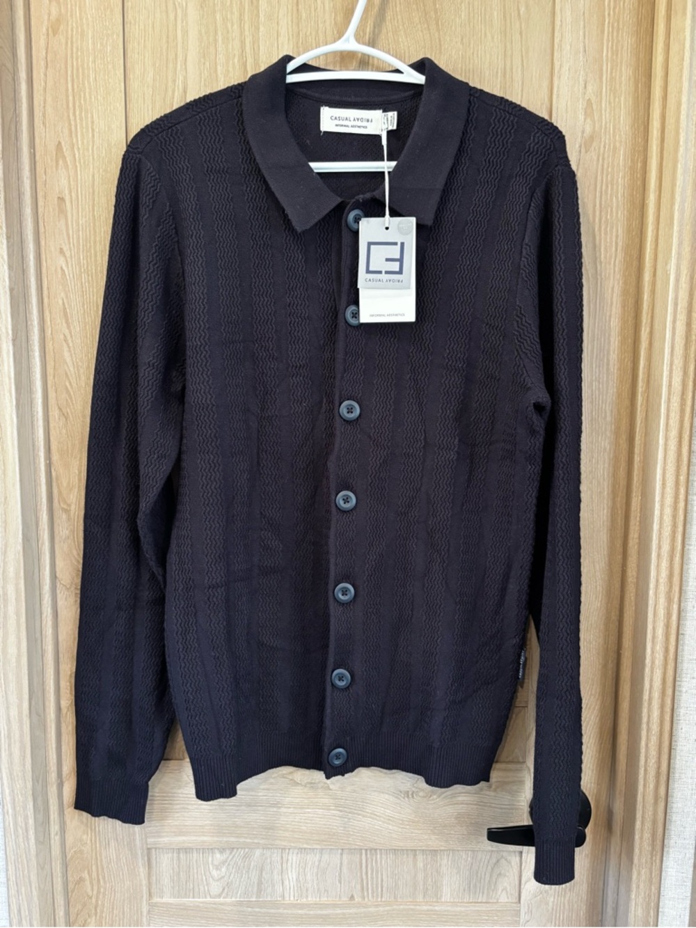 Casual Friday Men Cardigan Size S Navy Blue Button Preppy‎ Knit Sweater NWT Golf